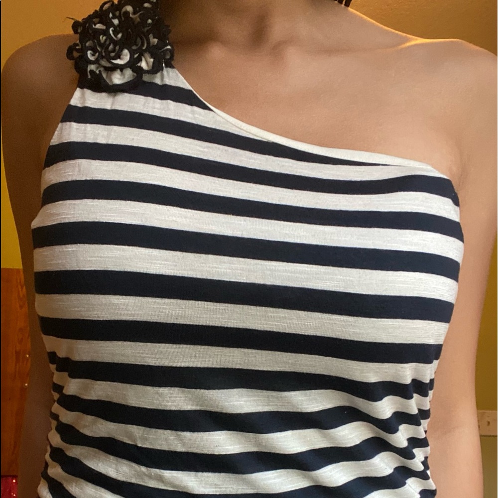 striped one sleeved top